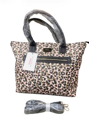 Trina Turk Pink Leopard Print Tote Bag Vegan Leather NWT MSRP $148